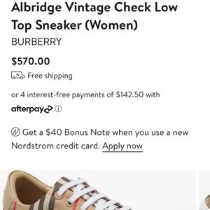 Burberry Albridge Vintage Check Low Top Sneaker (Women)